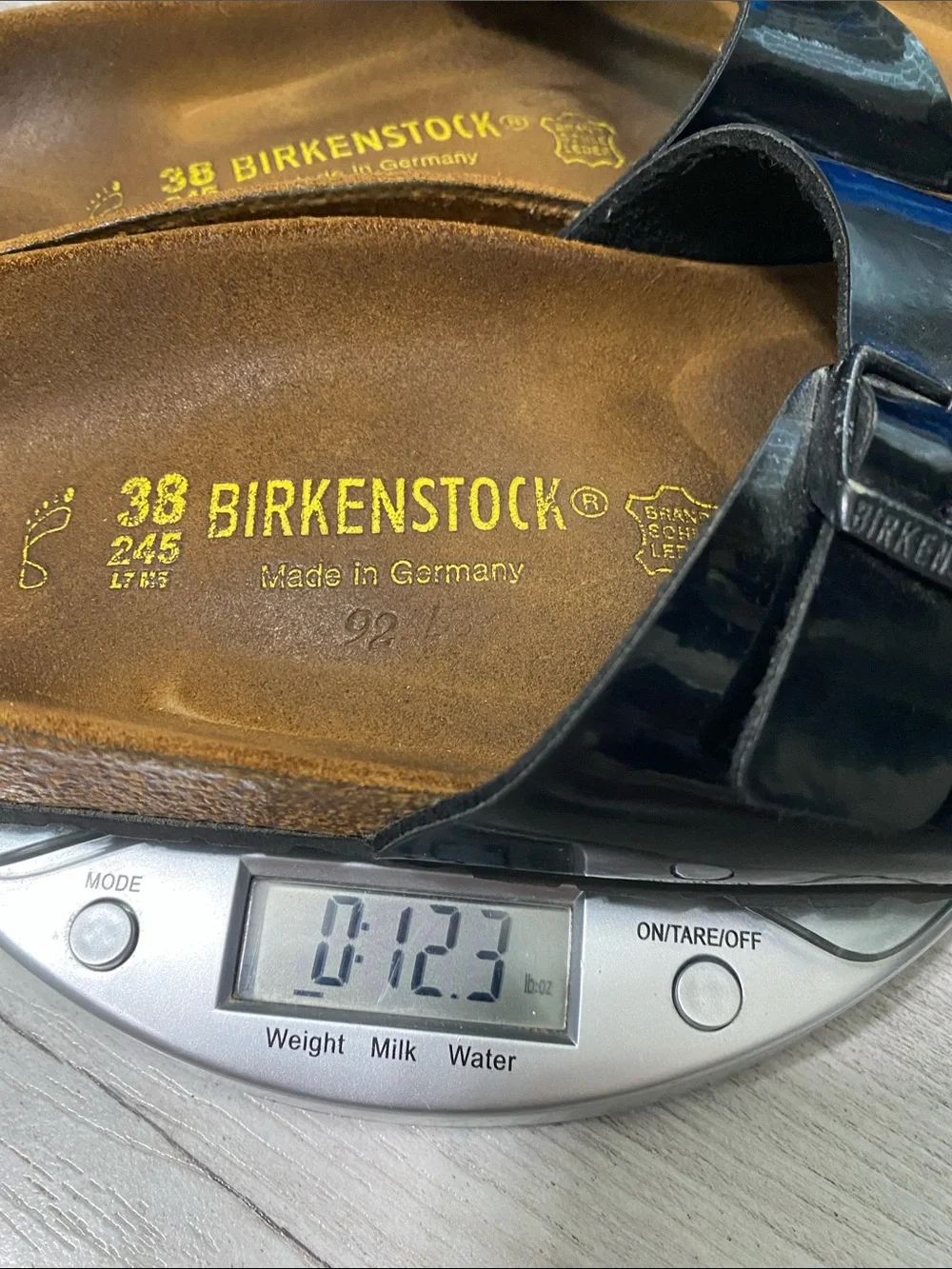 Birkenstock Madrid Single Strap Slide Sandals EU 39 US 8 Patent Leather reg wide